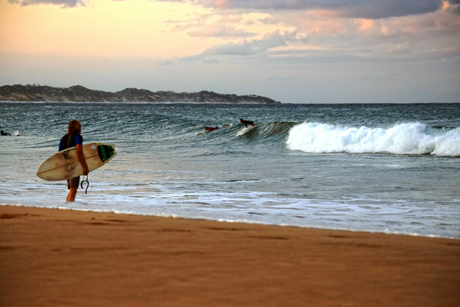 Mozambique: Tofo Beach with stunning blue waters and pristine sands, a perfect destination for beach lovers and marine enthusiasts.
