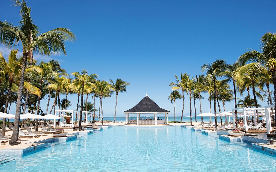 wonderful and relaxing view of a luxury resort in Mauritius