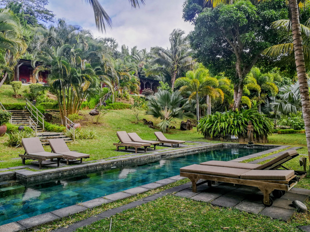 Relaxing spot at Lakaz Chamarel Exclusive Lodge in Mauritius