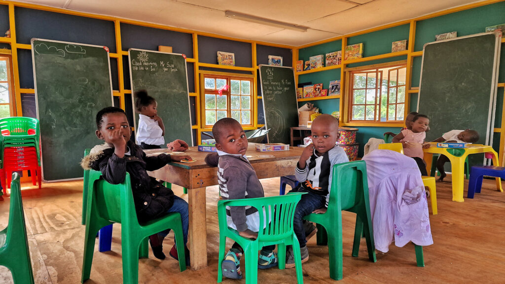 Children in the classroom at Rainbow Kindergarten