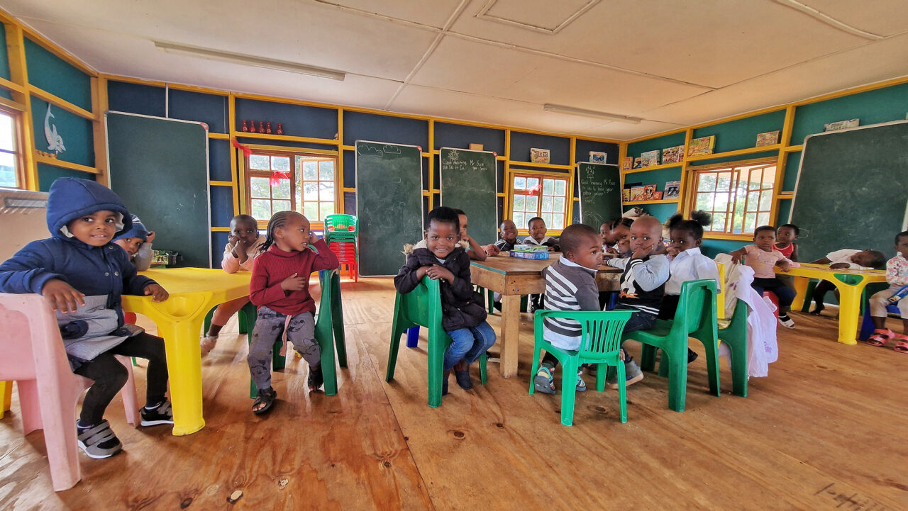 Classroom of young children in the Rainbow Kindergarten