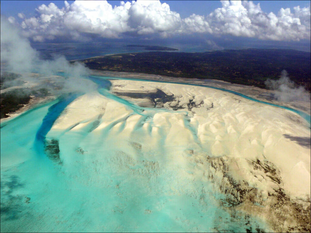 An aerial view showing off Pemba Island of Tanzania