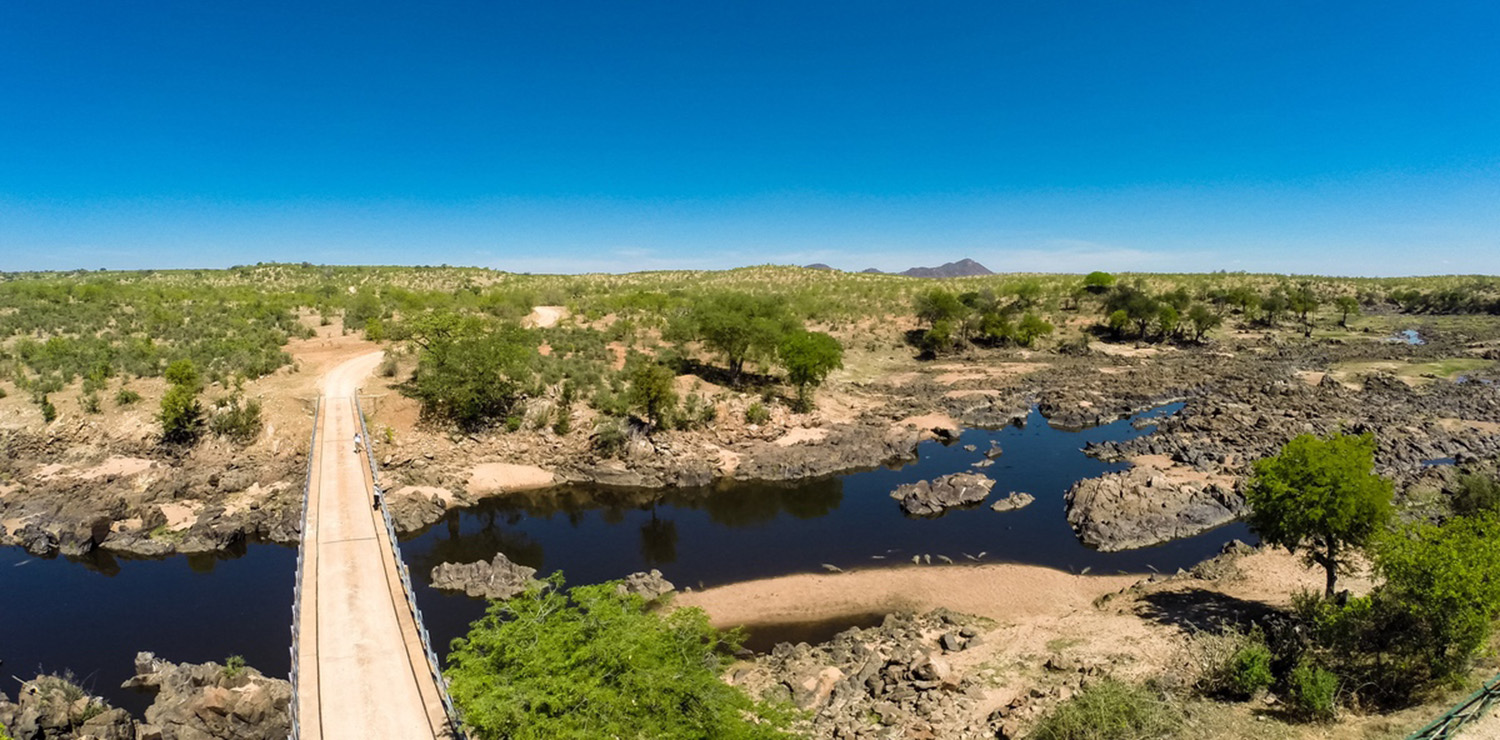 View of the river while crossing the bridge