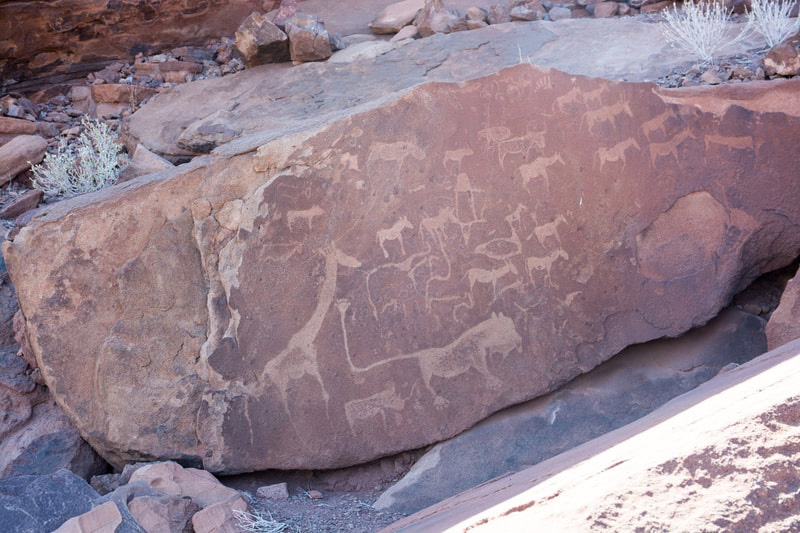 Rock art in the rocky areas of Damaraland